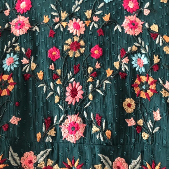 Zara embroidered floral chiffon dot dress - Picture 4 of 5
